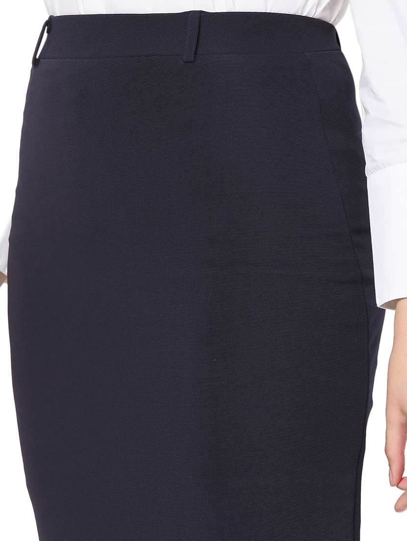 High Rise Solid Pencil Skirt