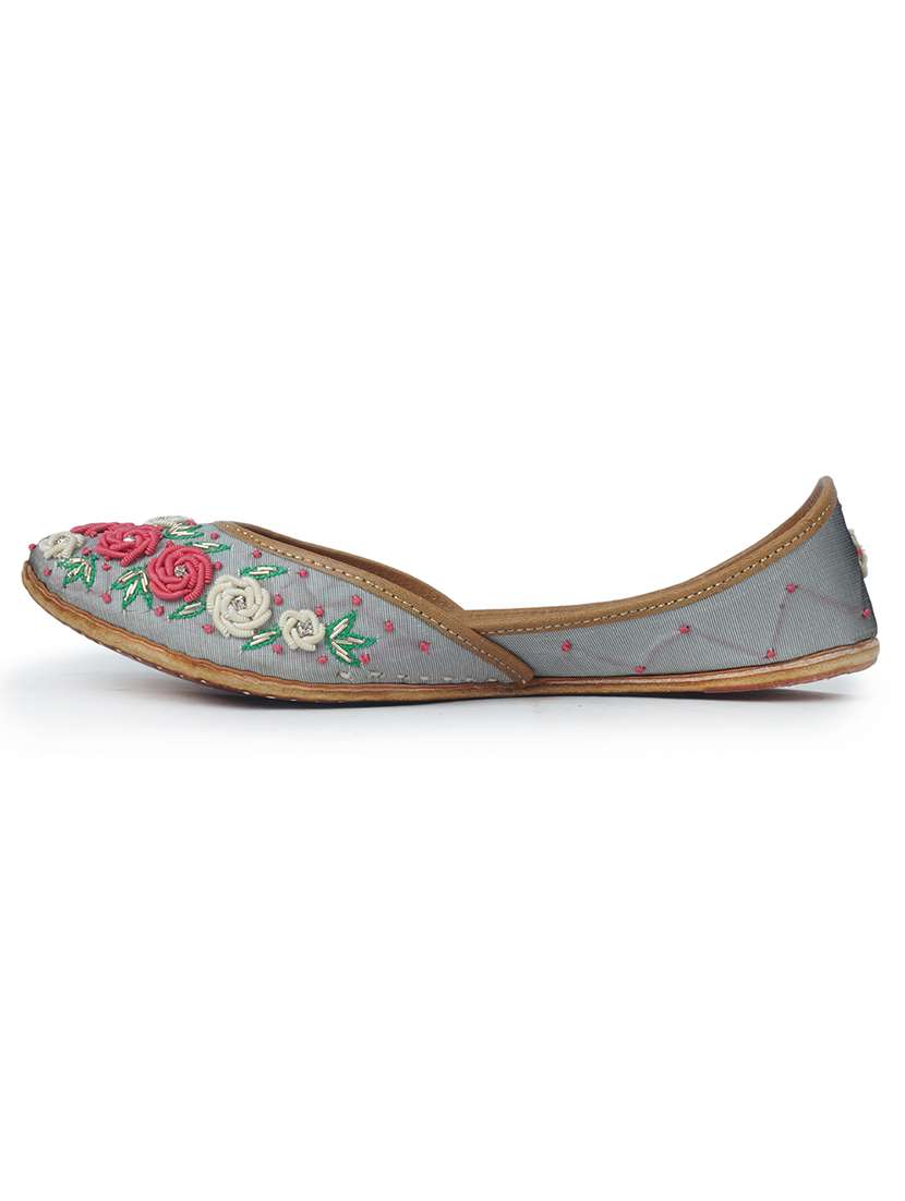 women grey slip on mojari - 18463182 - Standard Image - 2