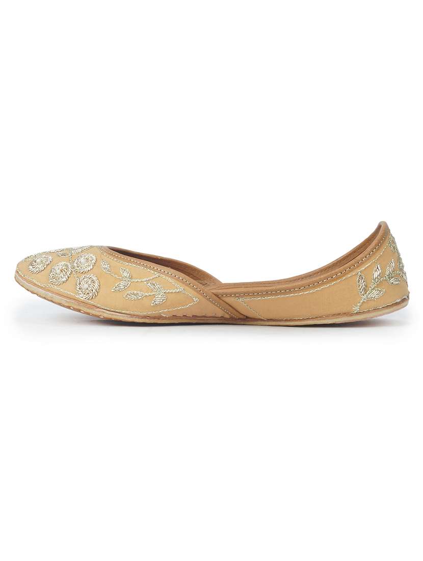 women gold slip on mojari - 18463188 -  Standard Image - 2