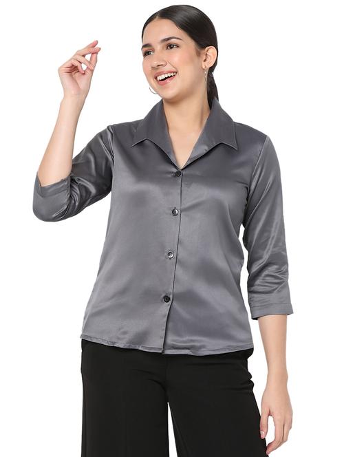 classic grey solid shirt - 18463245 -  Standard Image - 0
