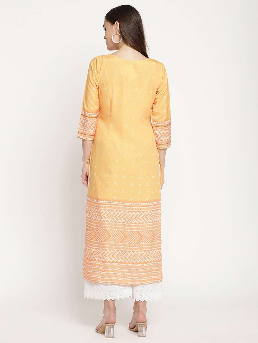 printed straight kurta - 18463736 -  Standard Image - 2