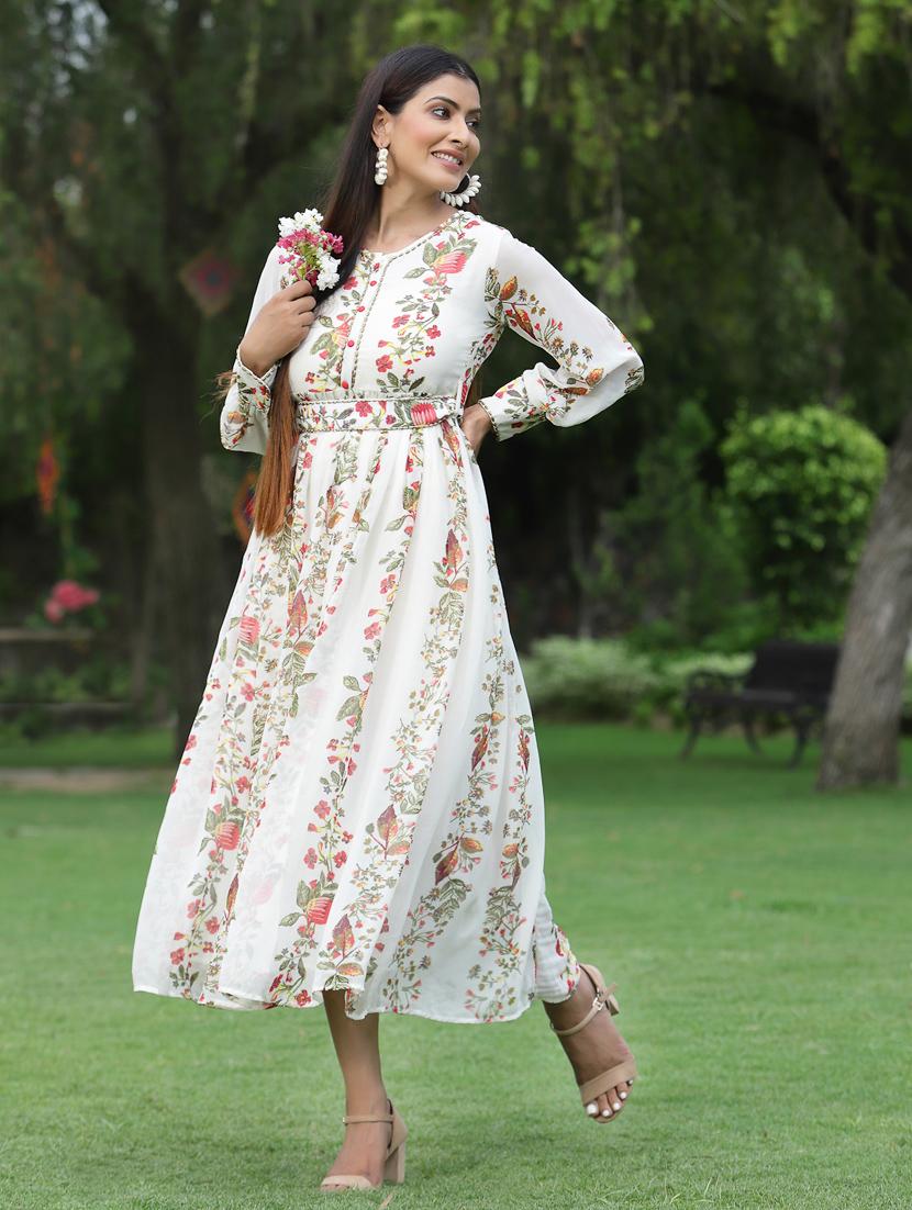 floral flared ethnic dress - 18465704 - Standard Image - 2