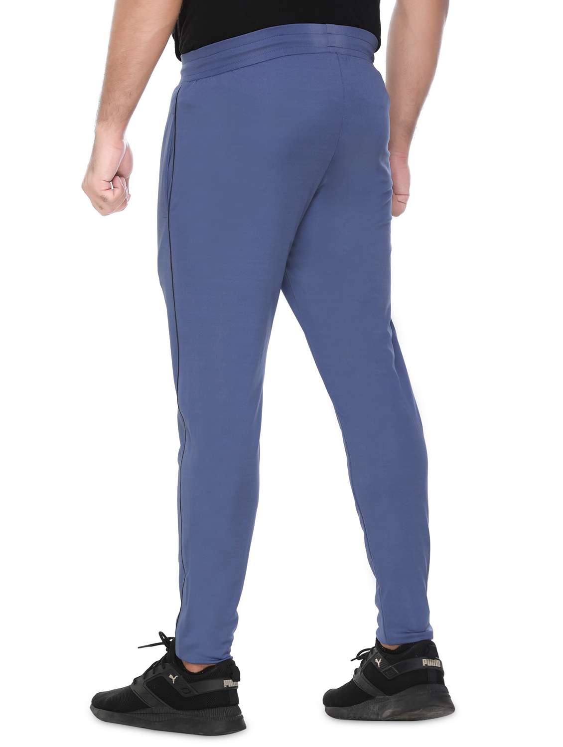 blue solid full length track pant - 18465736 -  Standard Image - 2