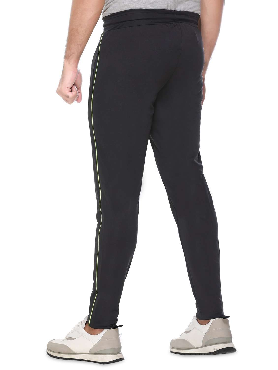 black solid full length track pant - 18465737 -  Standard Image - 2