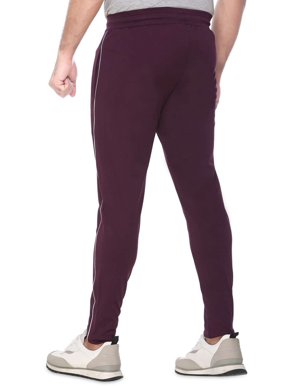 purple solid full length track pant - 18465739 -  Standard Image - 2