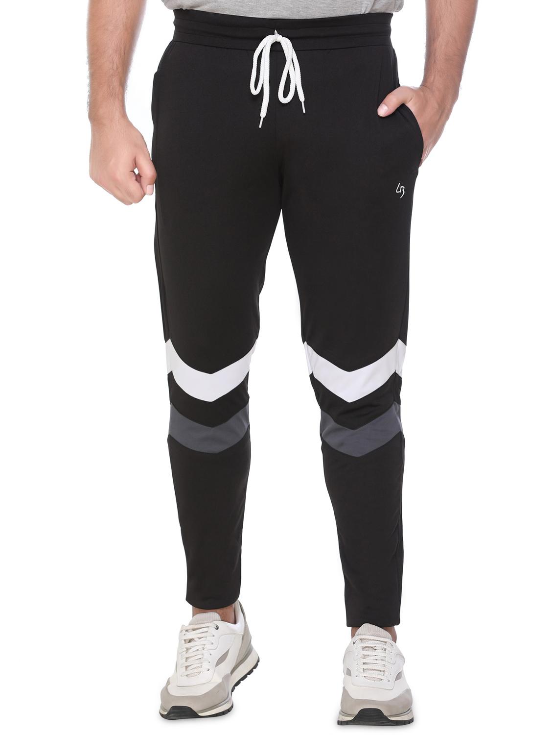 black color-blocked full length track pant - 18465740 - Zoom Image - 0