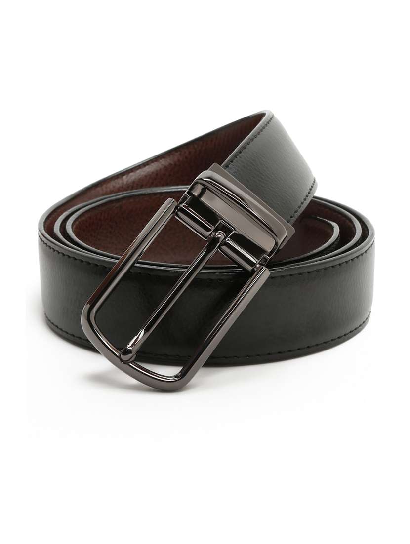 shrunk nickle leather belt