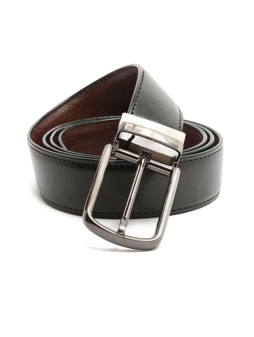 shrunk gunmetal leather belt