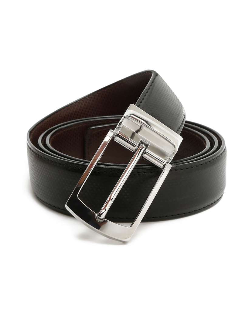 small dot chrome leather belt