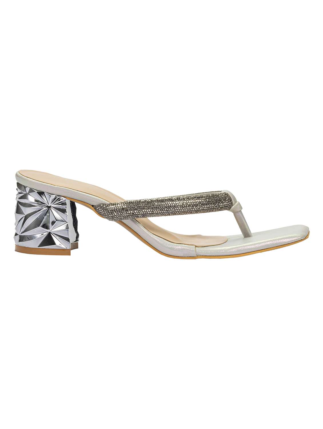 silver embellished toe separator sandal