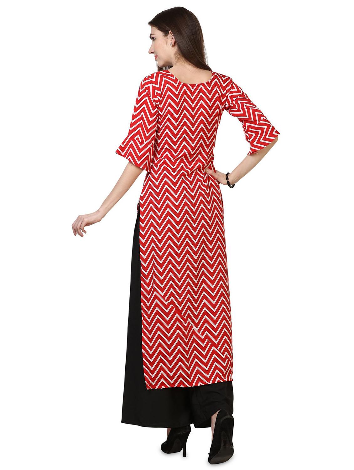 chevron printed kurta palazzo set - 18467423 - Standard Image - 2