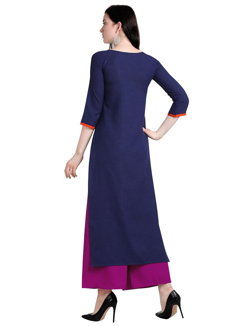 embroidered straight kurta - 18467541 - Standard Image - 2