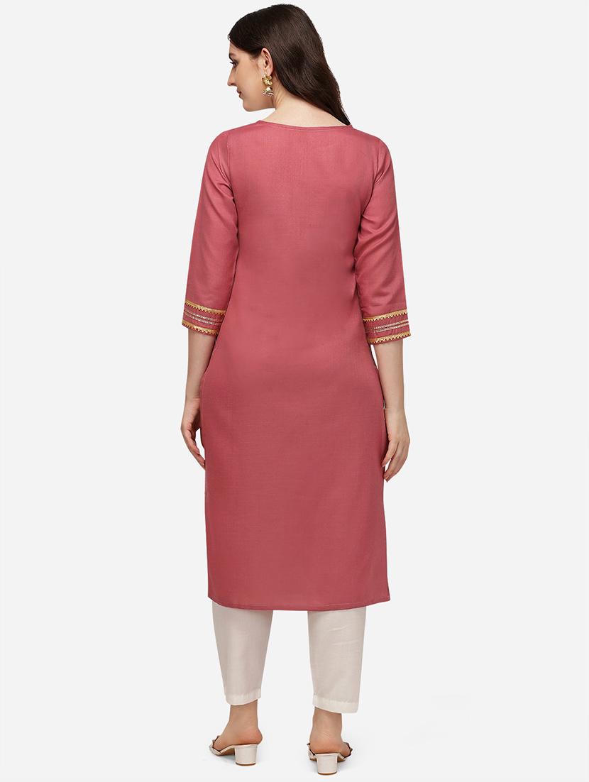 solid straight kurta - 18467608 - Standard Image - 2