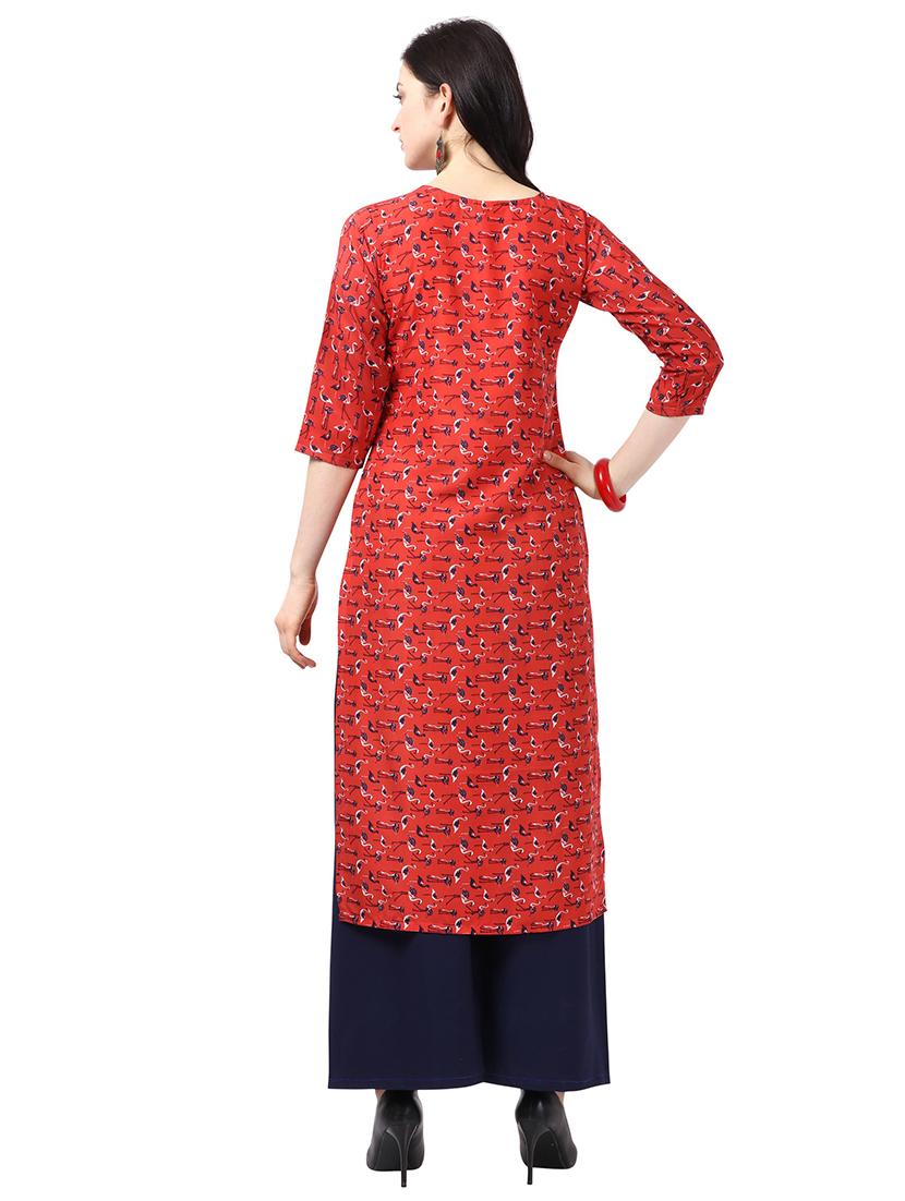 printed straight kurta - 18467617 - Standard Image - 2