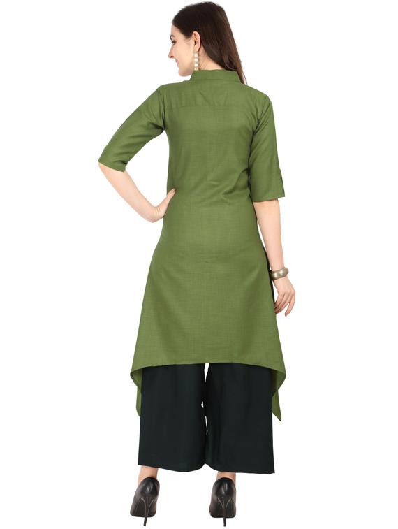 set of 2 pcs solid combo kurta - 18467645 - Standard Image - 2
