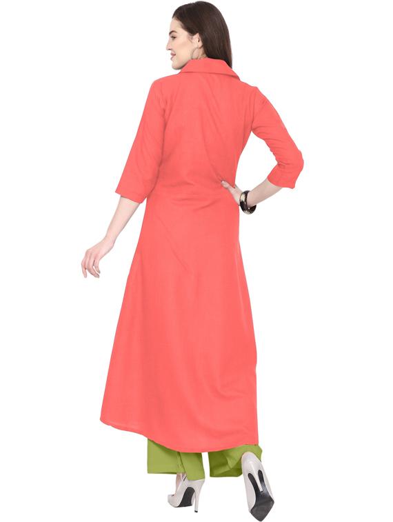 solid kurta palazzo set - 18467678 - Standard Image - 2