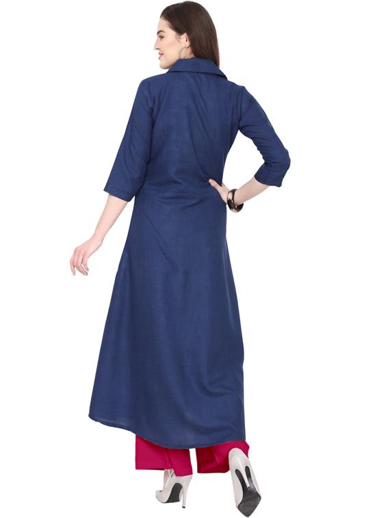 solid kurta palazzo set - 18467680 - Standard Image - 2