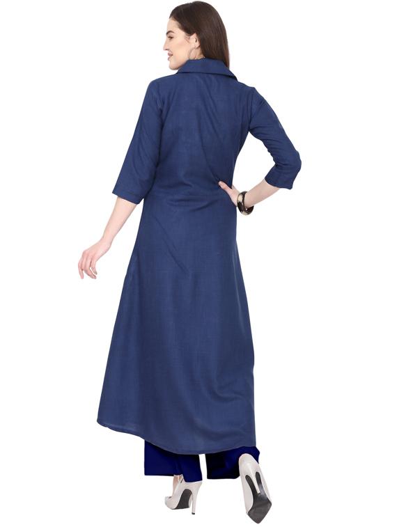 solid kurta palazzo set - 18467681 - Standard Image - 2