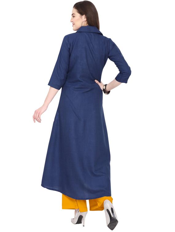 solid kurta palazzo set - 18467687 - Standard Image - 2