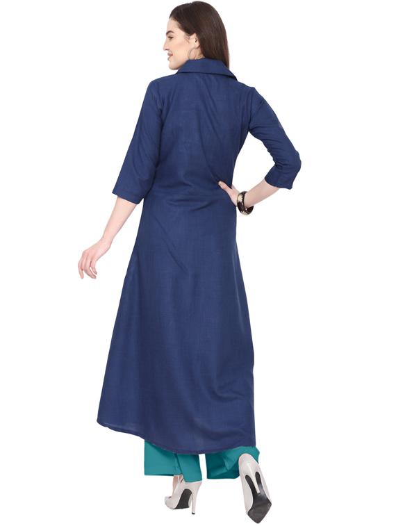 solid kurta palazzo set - 18467688 - Standard Image - 2