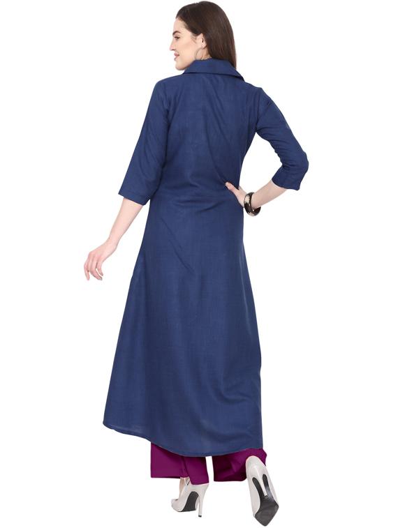 solid kurta palazzo set - 18467695 - Standard Image - 2