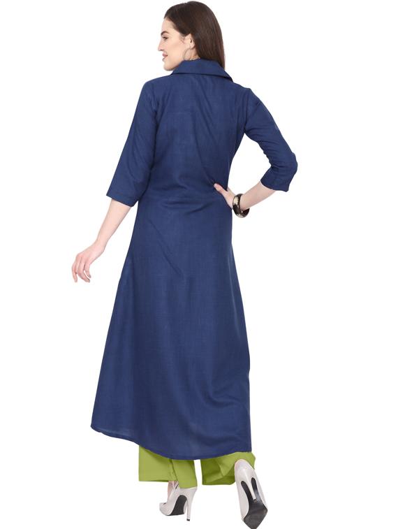 solid kurta palazzo set - 18467696 - Standard Image - 2