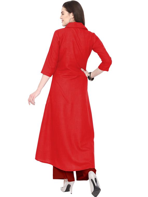 solid kurta palazzo set - 18467700 - Standard Image - 2