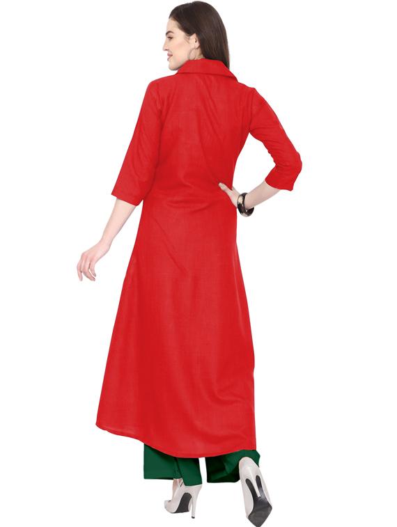 solid kurta palazzo set - 18467704 - Standard Image - 2