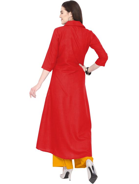 solid kurta palazzo set - 18467705 - Standard Image - 2