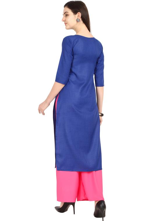 solid straight kurta - 18467845 - Standard Image - 2