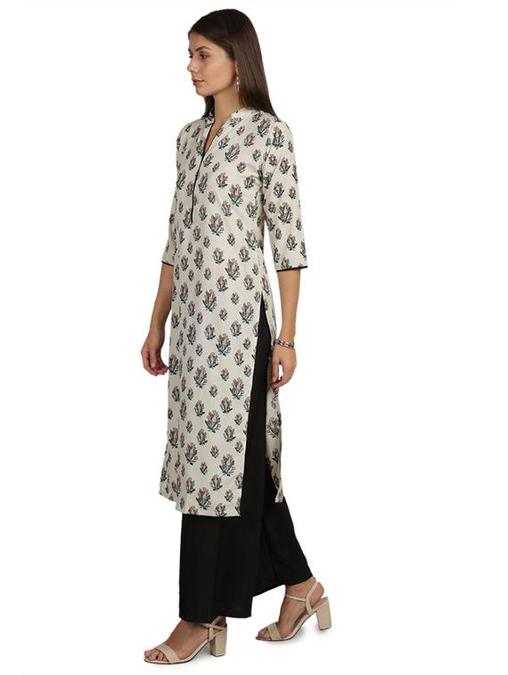 printed straight kurta - 18467908 - Standard Image - 2