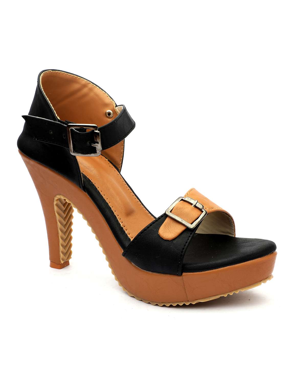 tan synthetic ankle strap sandals