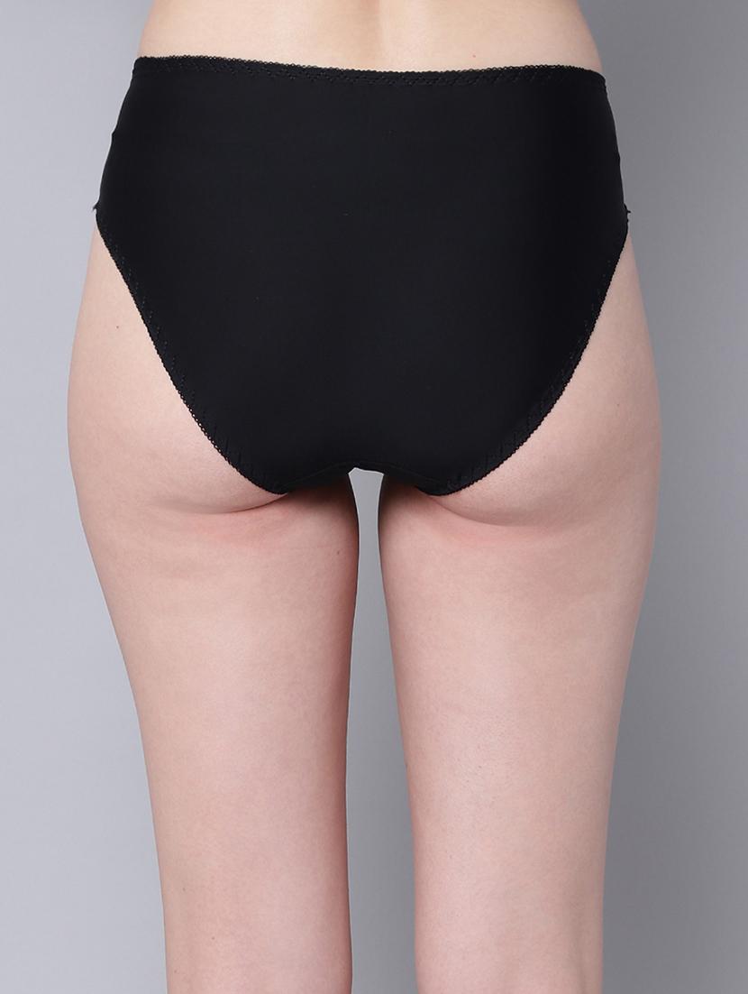 black solid bikini panty - 18468061 - Standard Image - 2