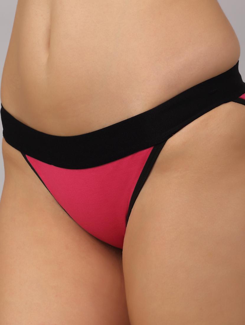 pink solid bikini panty - 18468109 - Standard Image - 2