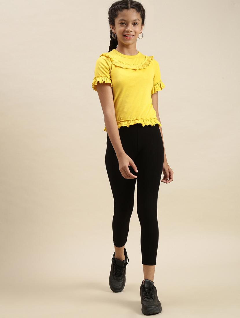 girls black solid legging - 18468194 - Standard Image - 2