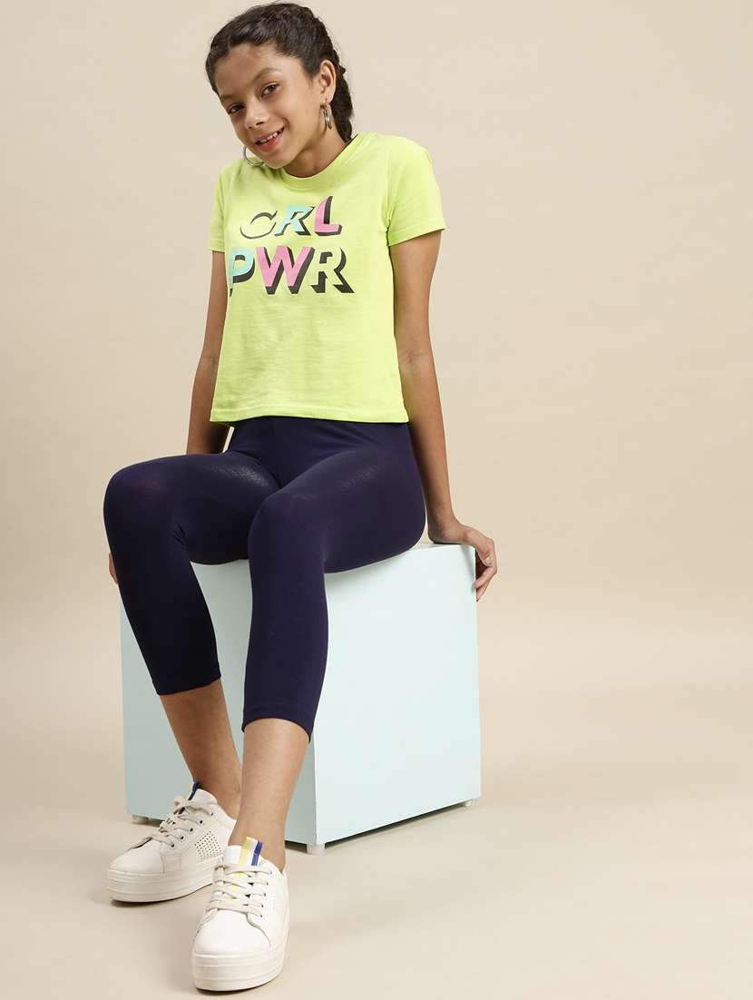 girls navy blue solid legging - 18468196 - Standard Image - 2