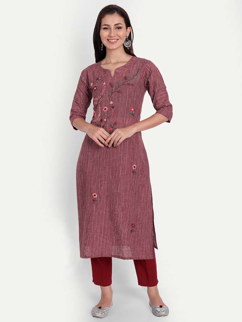 embroidered straight kurta