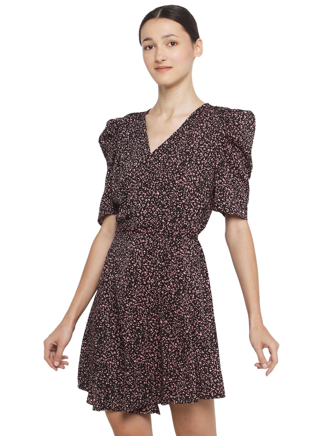 women's wrap printed dress - 18468590 - Standard Image - 2