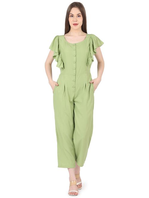 tie back solid full length jumpsuit - 18468603 - Standard Image - 0