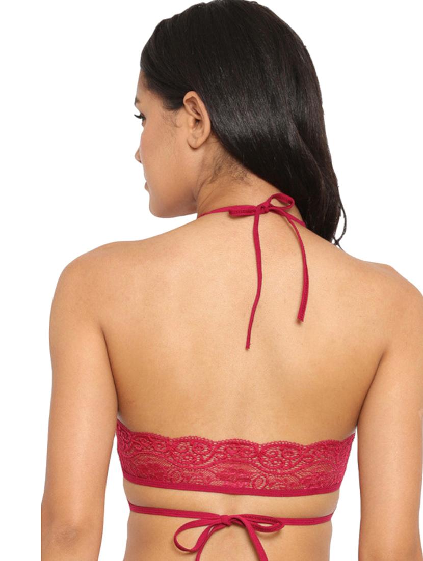 maroon non padded bralette bra - 18468652 - Standard Image - 2