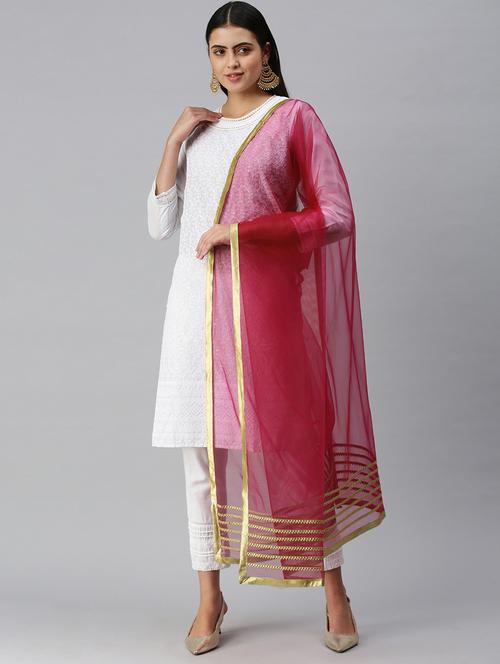 gotta patti net dupatta - 18468966 - Standard Image - 0