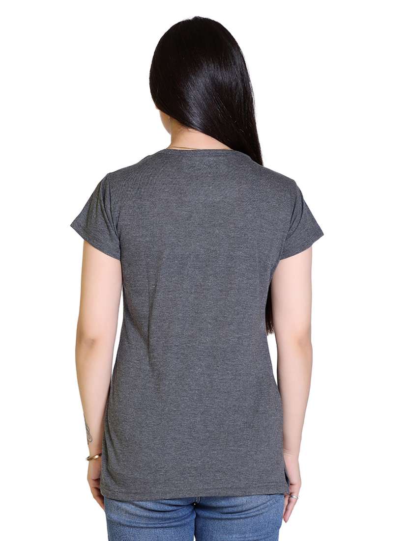 women's chest print round neck t-shirt - 18469012 -  Standard Image - 2