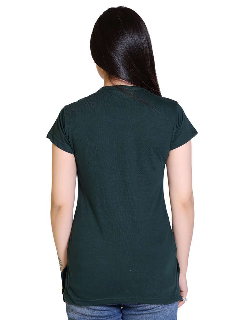 women's chest print round neck t-shirt - 18469014 -  Standard Image - 2