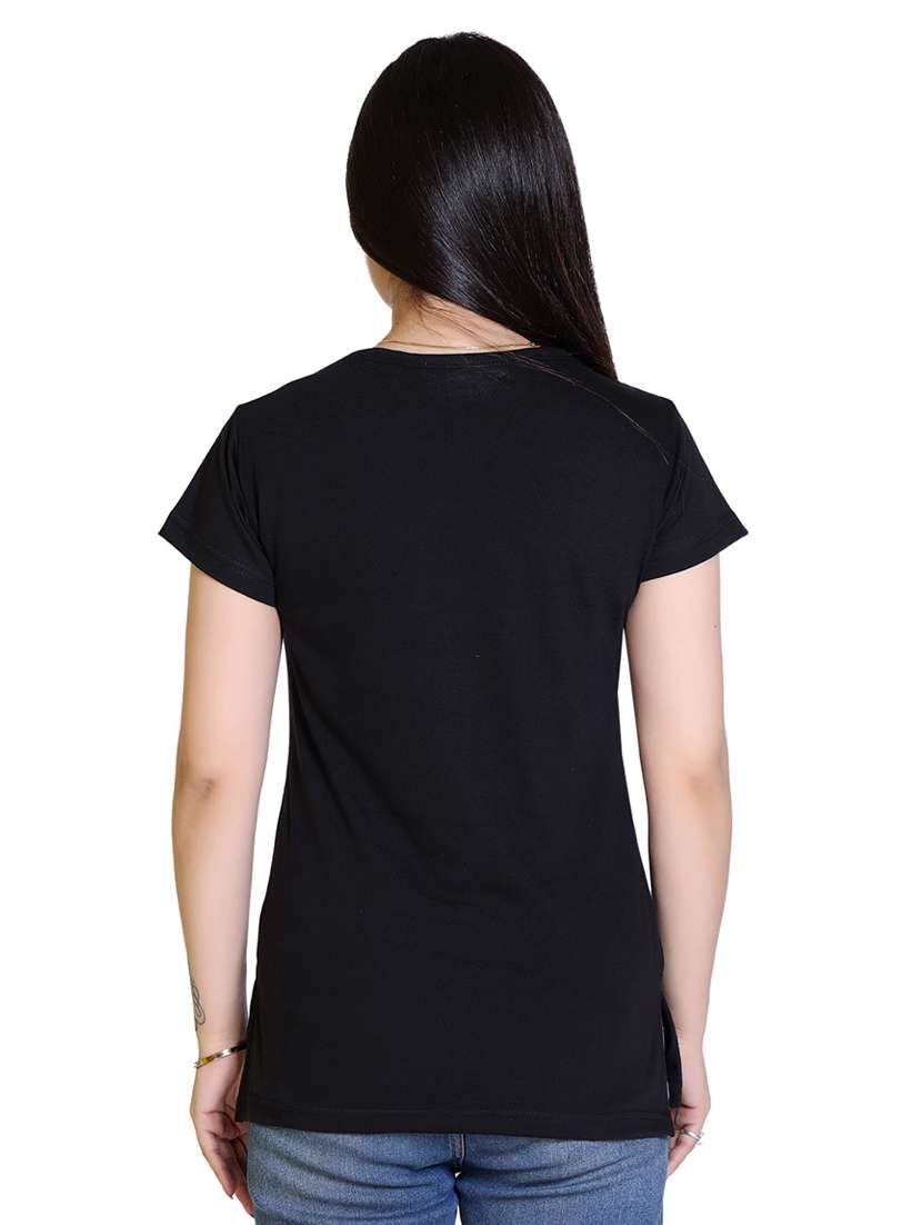 women's front print round neck t-shirt - 18469019 - Standard Image - 2