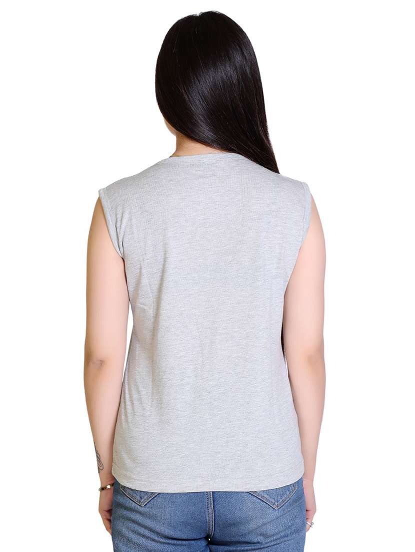 women's chest print round neck t-shirt - 18469037 -  Standard Image - 2