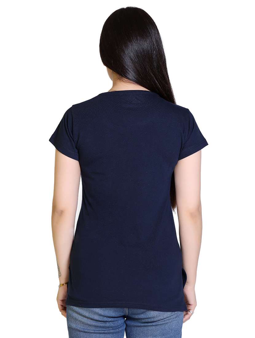 women's chest print round neck t-shirt - 18469056 -  Standard Image - 2