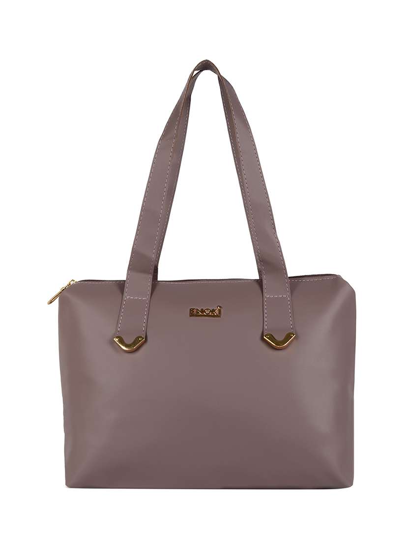 purple solid regular handbag