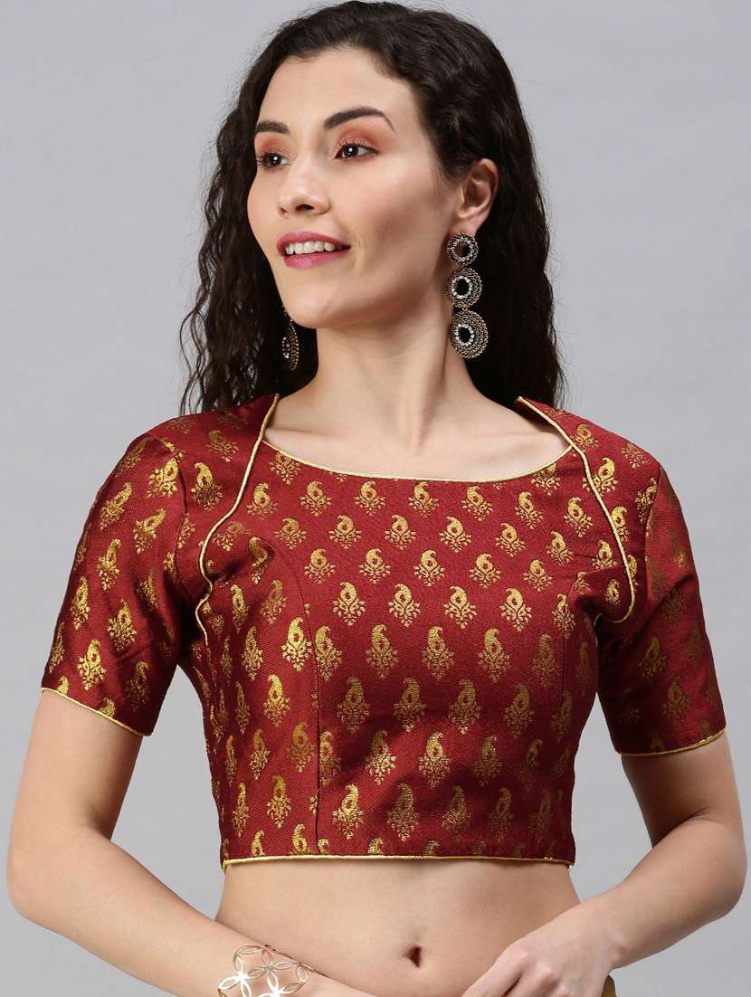 self design brocade blouse