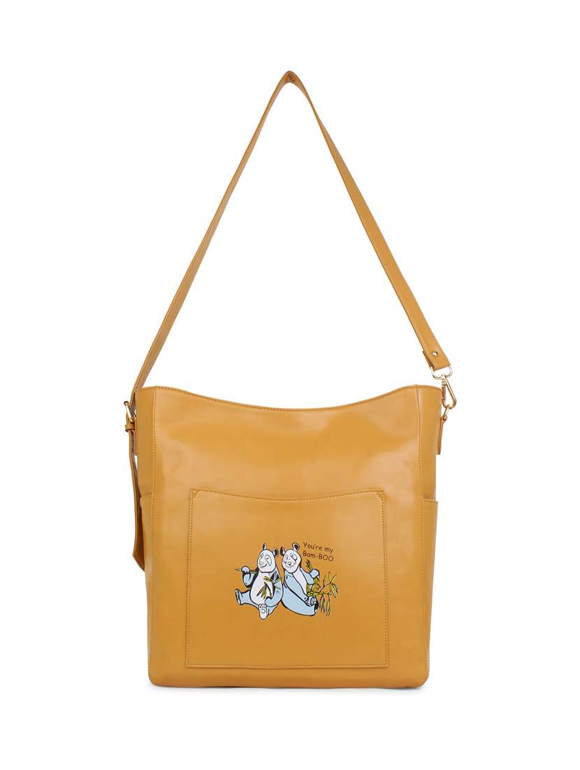 tan printed regular tote