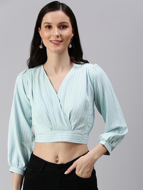 women's blouson v neck top - 18469841 -  Standard Image - 0